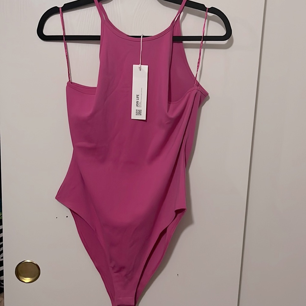 NWT Zara hot pink bodysuit size Large. Tank/ full buttocks bodysuit. New